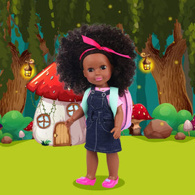 Ecore Fun black doll pink shoes completing outfits