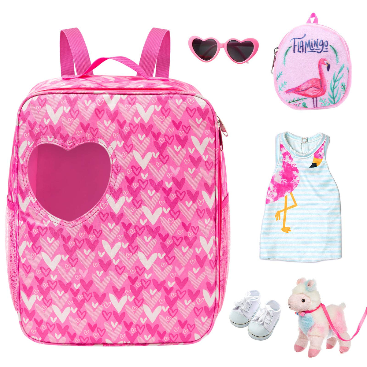 Flamingo skirt for 18 inch dolls by Ecore Fun
