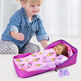 Ecore Fun sling bag converting into a bed for easy travel storage