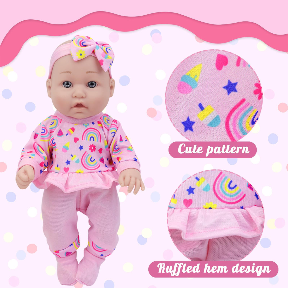 Tableware set for Ecore Fun doll supports feeding roleplay.