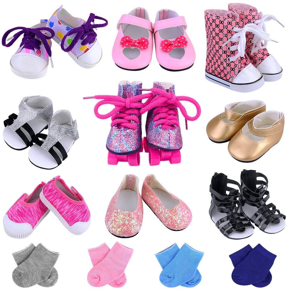 Ecore Fun 18-inch doll sandals set for versatile play outfits
