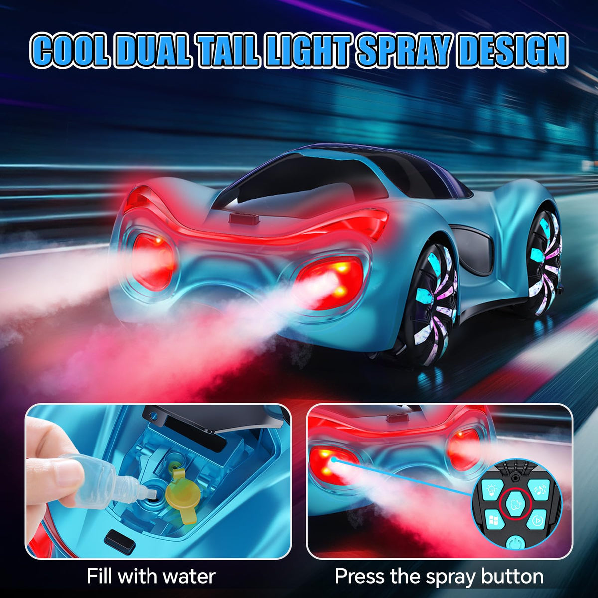 ECOSAT-QIU RC car with LED lights for night racing