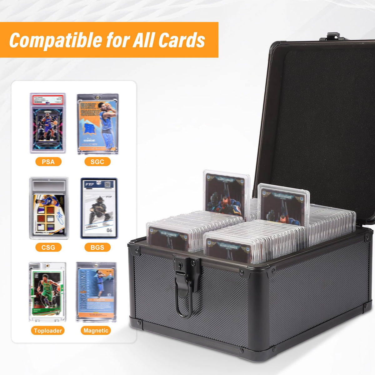 EcoVibe Graded Card Case dividers organize slabs and cards for quick access