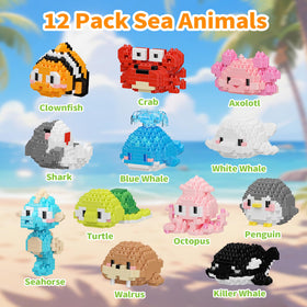 ecpoteny clownfish bricks - compact sea creature kit for tactile, engaging assembly