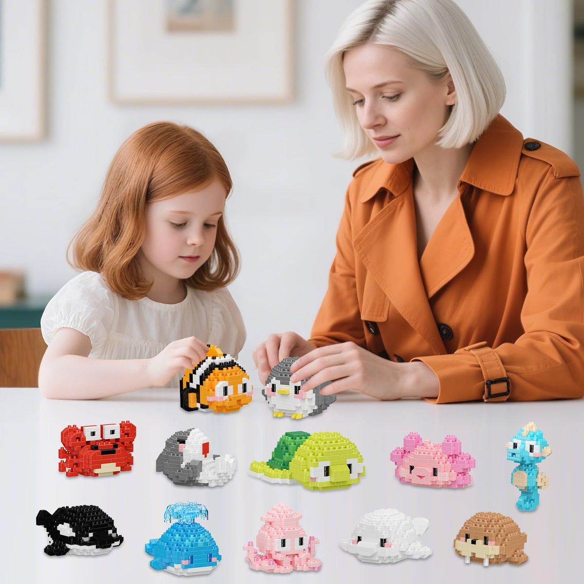 ecpoteny seahorse bricks - beginner-friendly micro set with clear instructions
