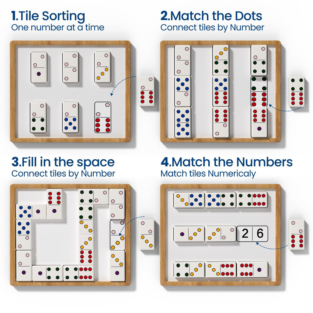 ECROUATY dementia domino tactile tiles in a hand for sensory use