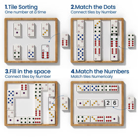 ECROUATY dementia domino tactile tiles in a hand for sensory use