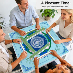 ECVLRTK blue mat ideal for mahjong, poker, and board games