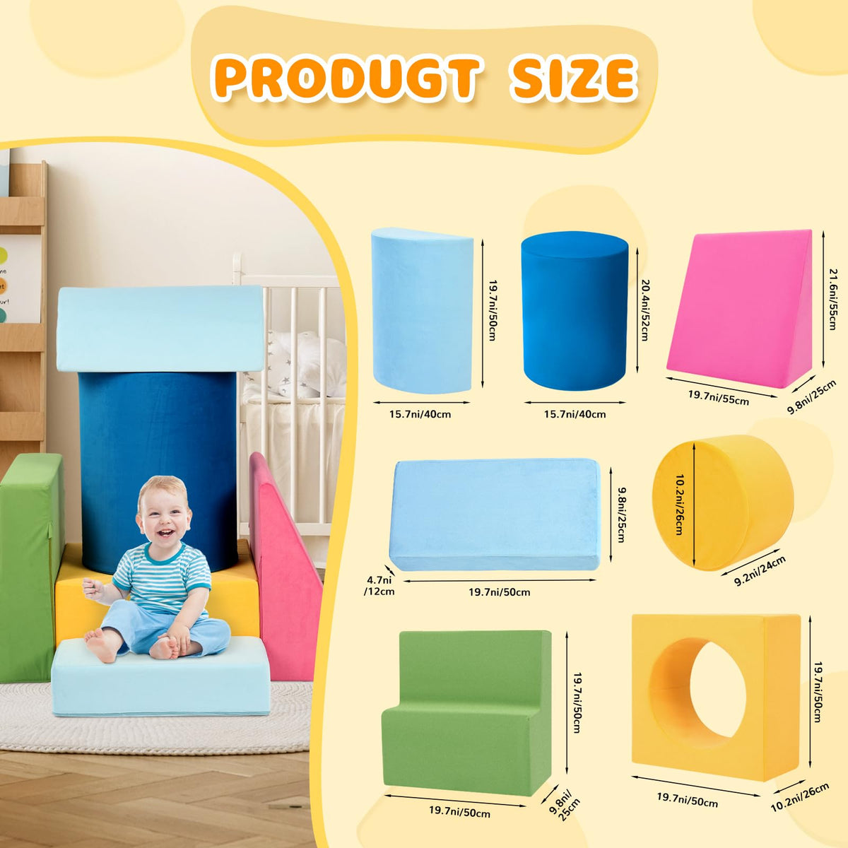 Edbuosy ball pit block offers versatile play for crawling and stacking.