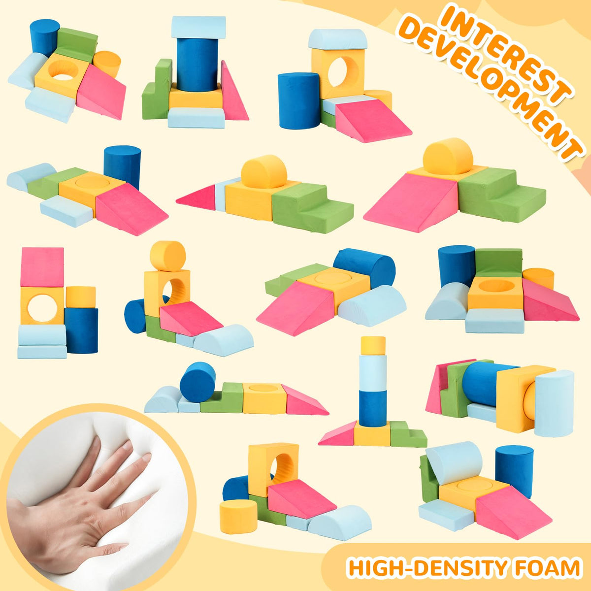 Edbuosy small round block enables easy stacking and balance practice.