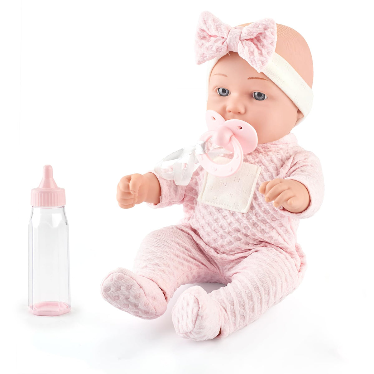 edollable 12-inch doll with feeding bottle for pretend meals
