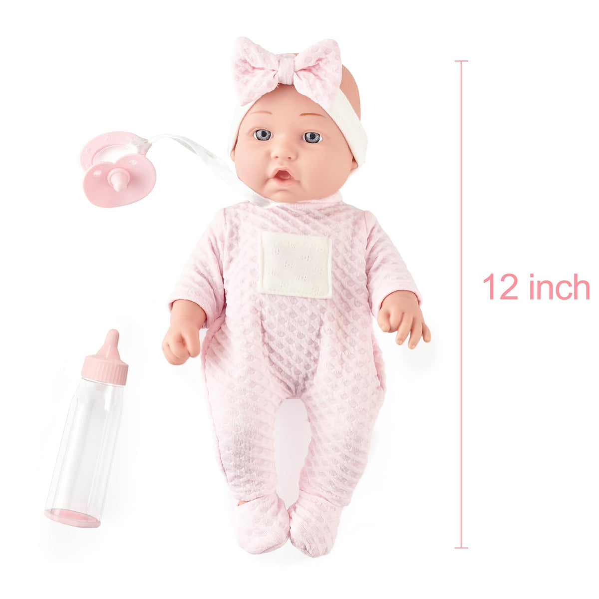 edollable doll with removable pink outfit for dressing-up