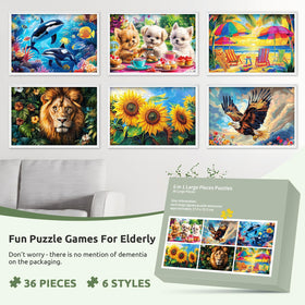 Edsjegn theme 2 large-piece puzzle helps visual focus with bright colors