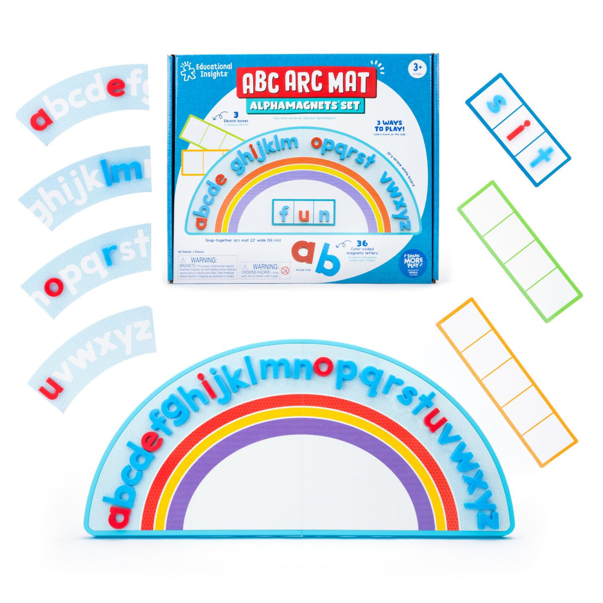 Educational Insights ABC Arc Mat assembled for hands-on letter practice and order.