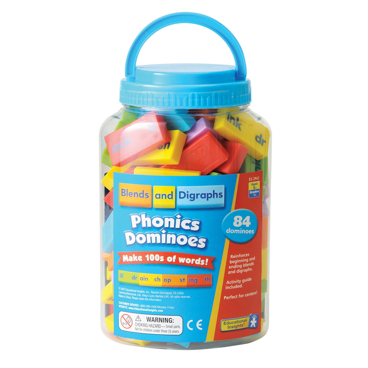 Educational Insights blends and digraphs dominoes set for hands-on phonics practice.