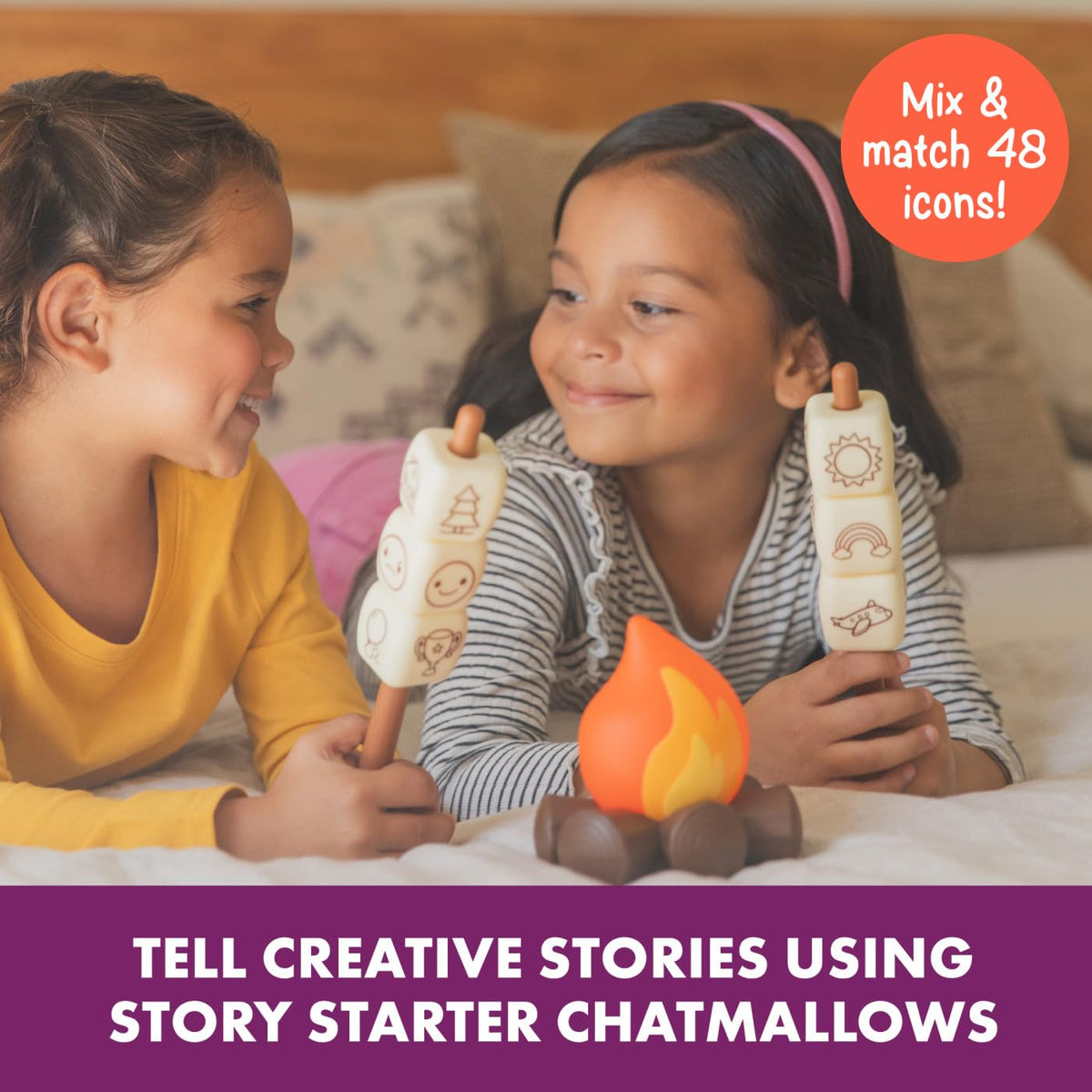 Educational Insights Chatmallows story-icons spark conversation and creativity during playtime.