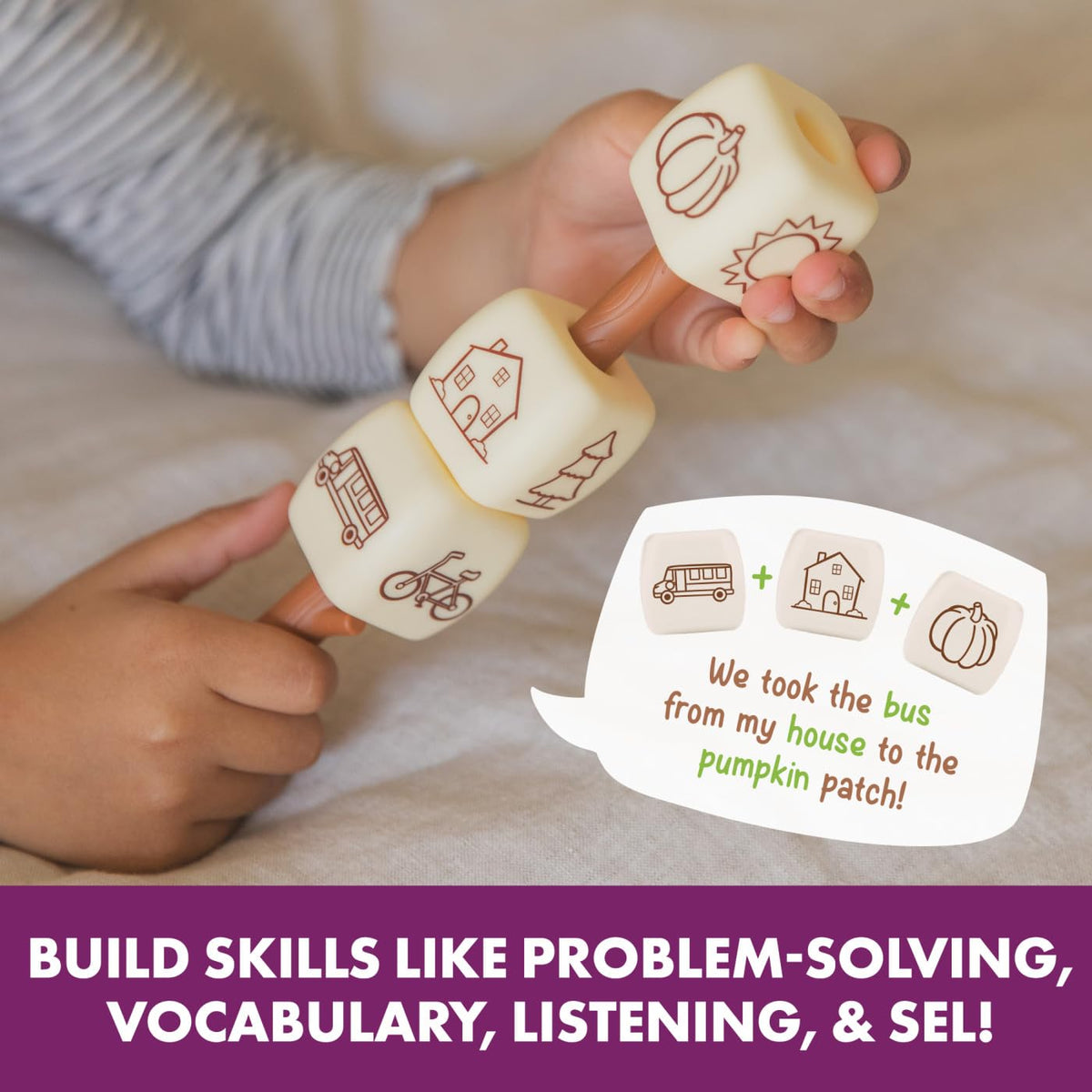 Educational Insights Chatmallows sticks enable kids to build and narrate stories.