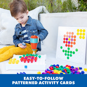Educational Insights Design & Drill kit in action supports creative play and fine motor practice