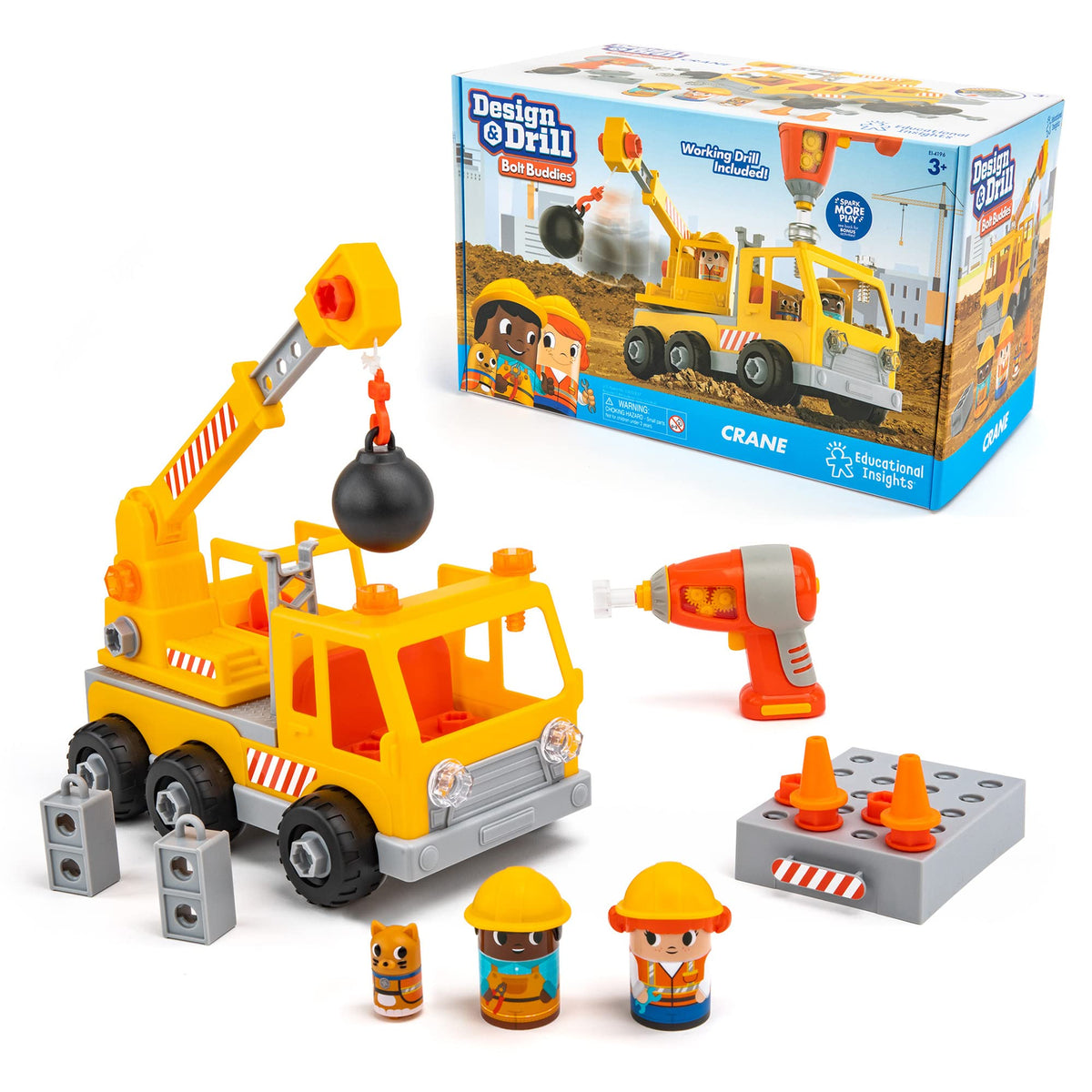 Educational Insights Bolt Buddies Crane extendable arm for construction play