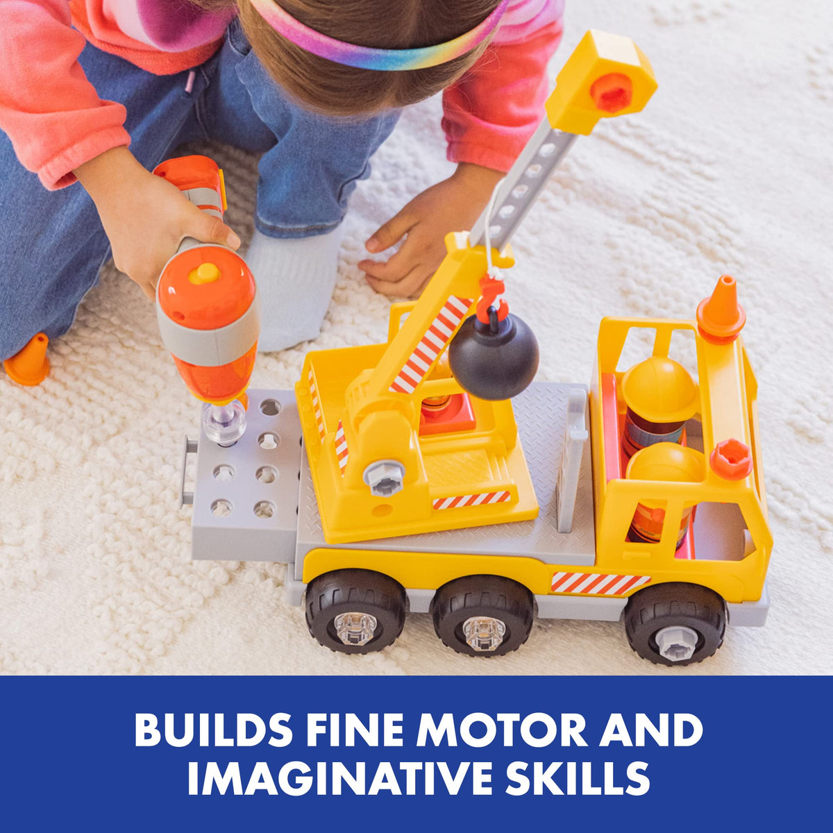 Educational Insights Bolt Buddies Crane wrecking ball for pretend demolition