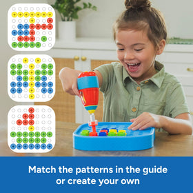 Educational Insights Design & Drill Bolt-It Bucket kid drill-action captures hands-on learning in action