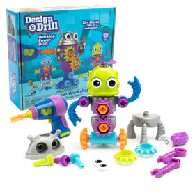 Educational Insights Design & Drill Robot Workshop overview shows a multi-piece set for imaginative STEM play