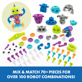 Educational Insights Design & Drill Robot Workshop assembly pieces and bolts support fine motor skill development