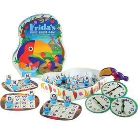 Educational Insights Frida's Fruit Fiesta triple spinner for quick letter selection during play