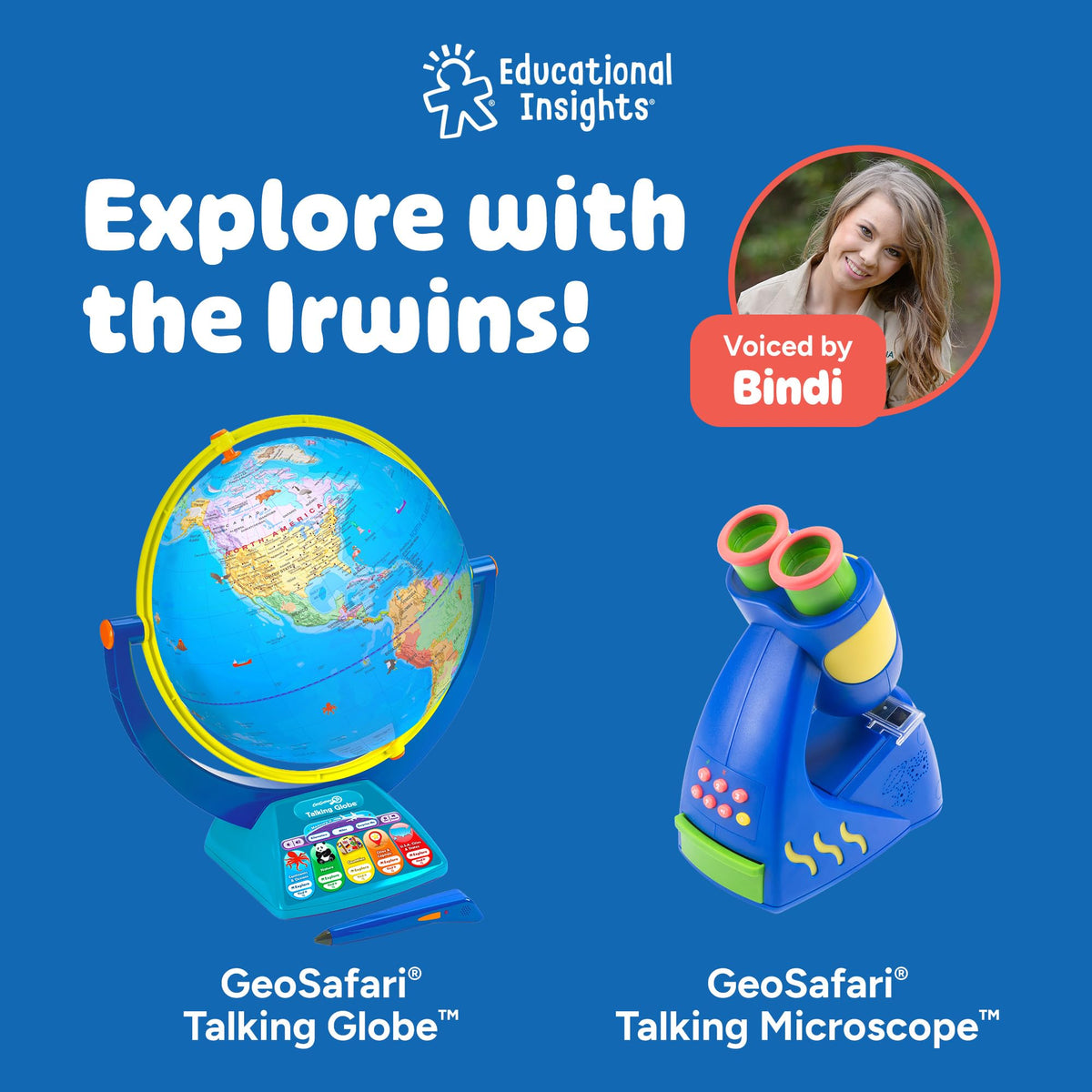 Educational Insights GeoSafari dual eyepiece enhances viewing and learning.