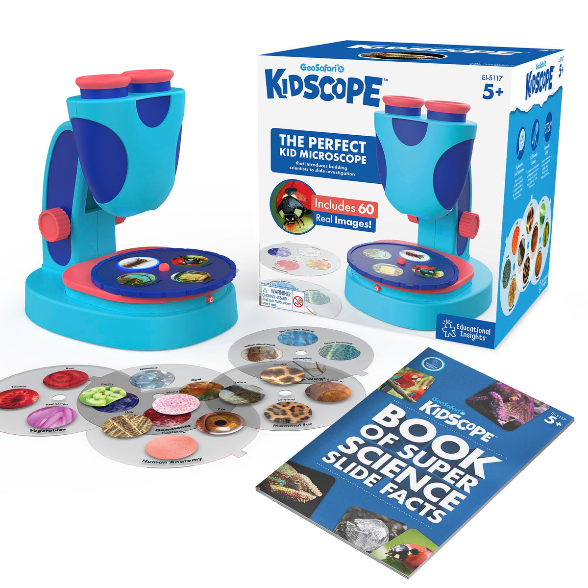 Educational Insights GeoSafari Kidscope showing 15 slides for hands-on exploration.
