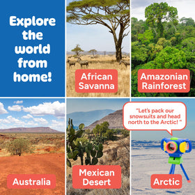 Educational Insights GeoSafari removable tripod included for easy setup.
