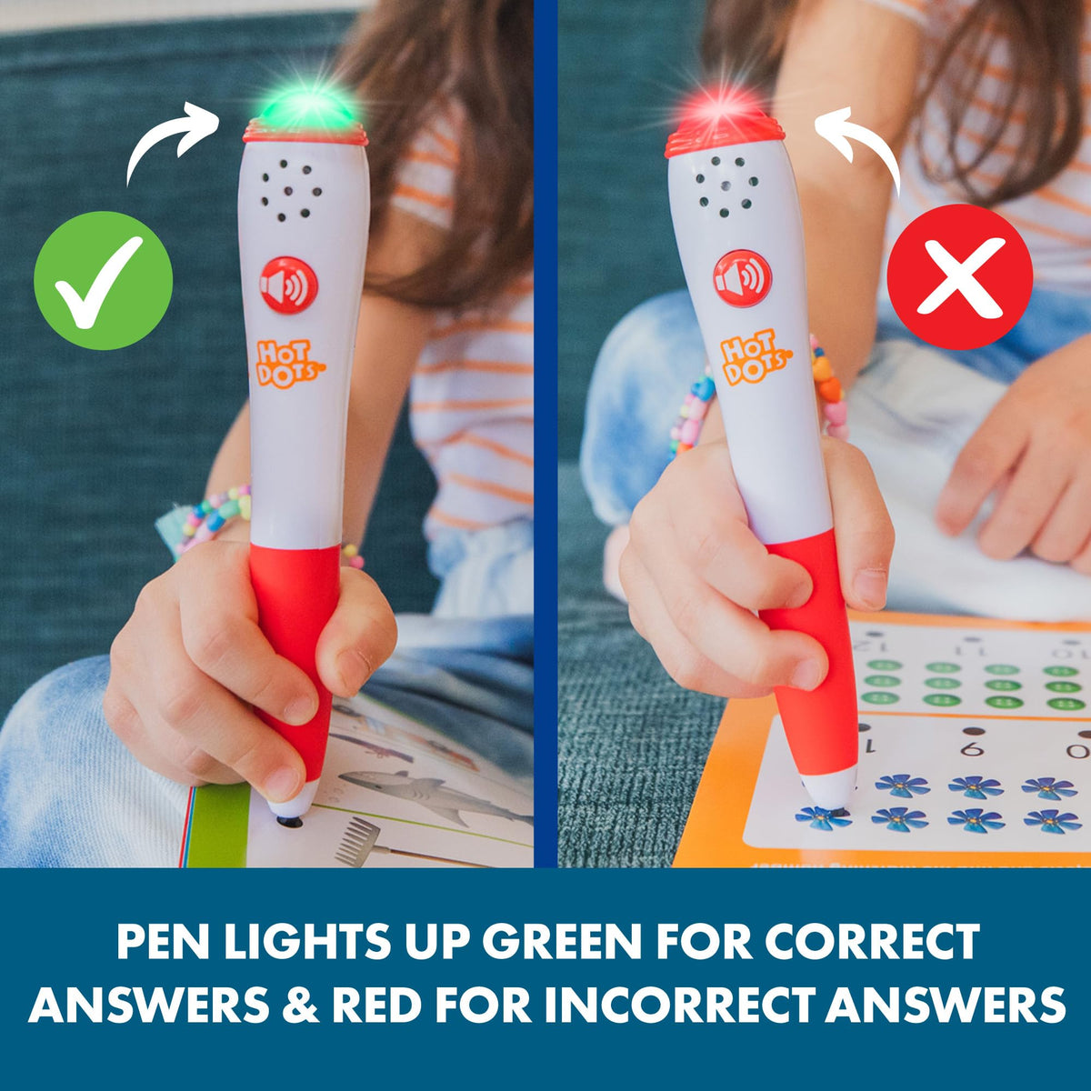 Educational Insights Hot Dots reading page highlighting fluency and comprehension activities.