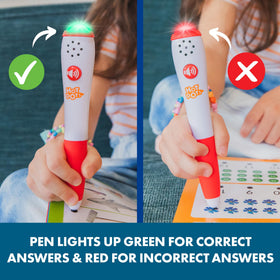 Educational Insights Hot Dots reading page highlighting fluency and comprehension activities.