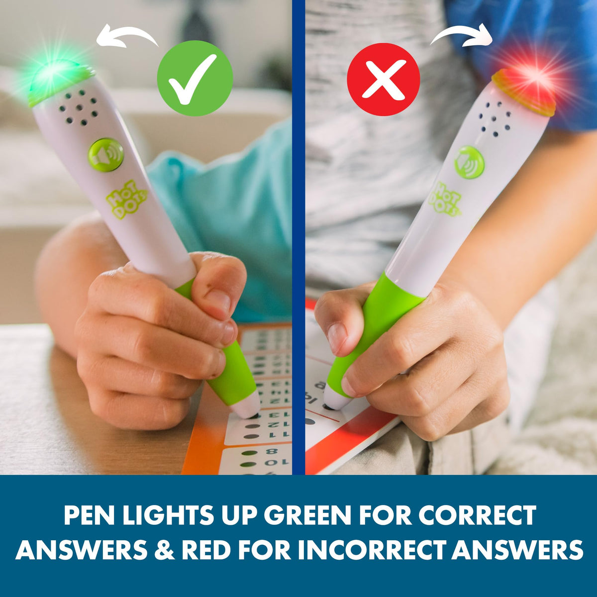 Educational Insights Hot Dots pages illustrate phonics and sight word activities.