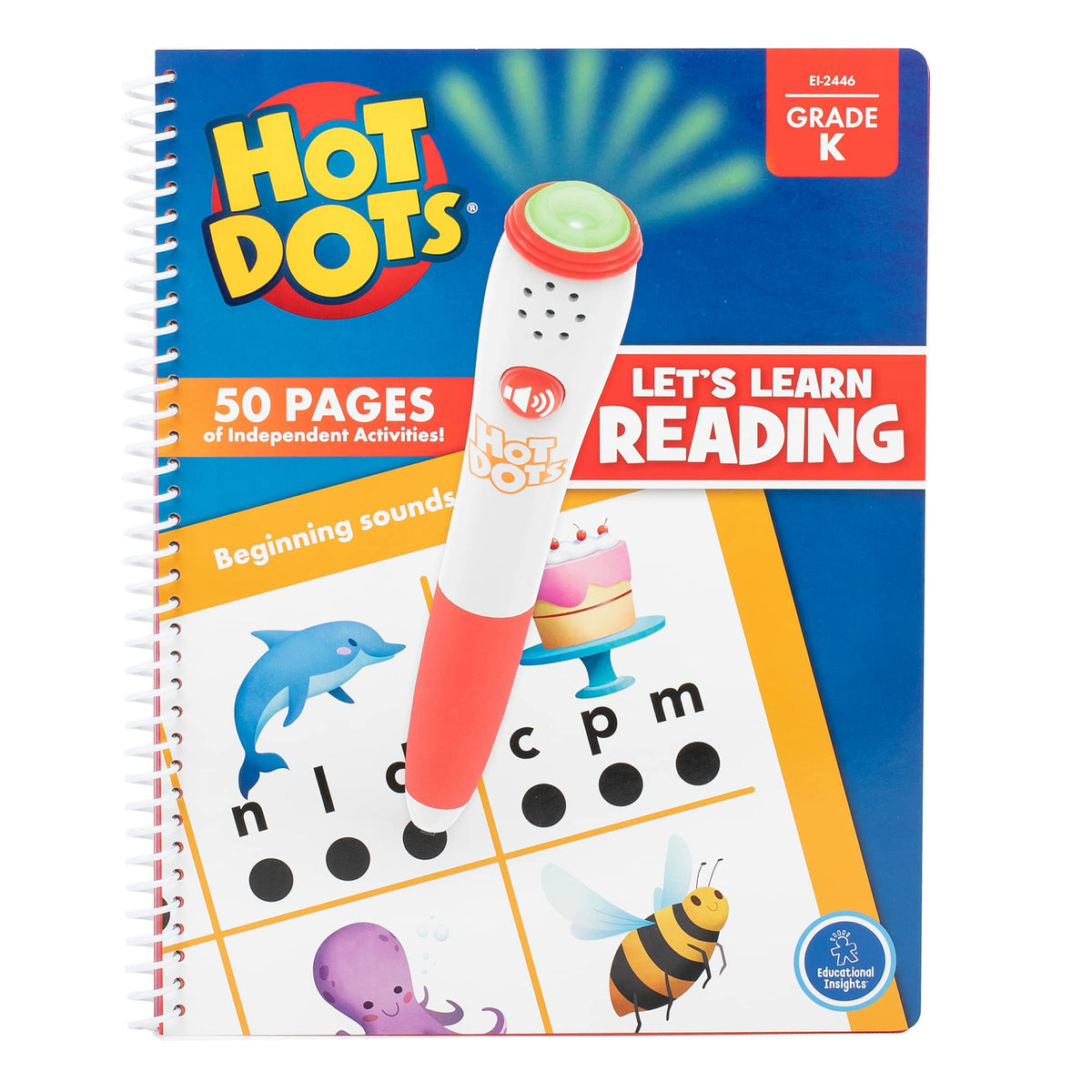 Educational Insights Hot Dots pen interaction shows instant feedback for early readers