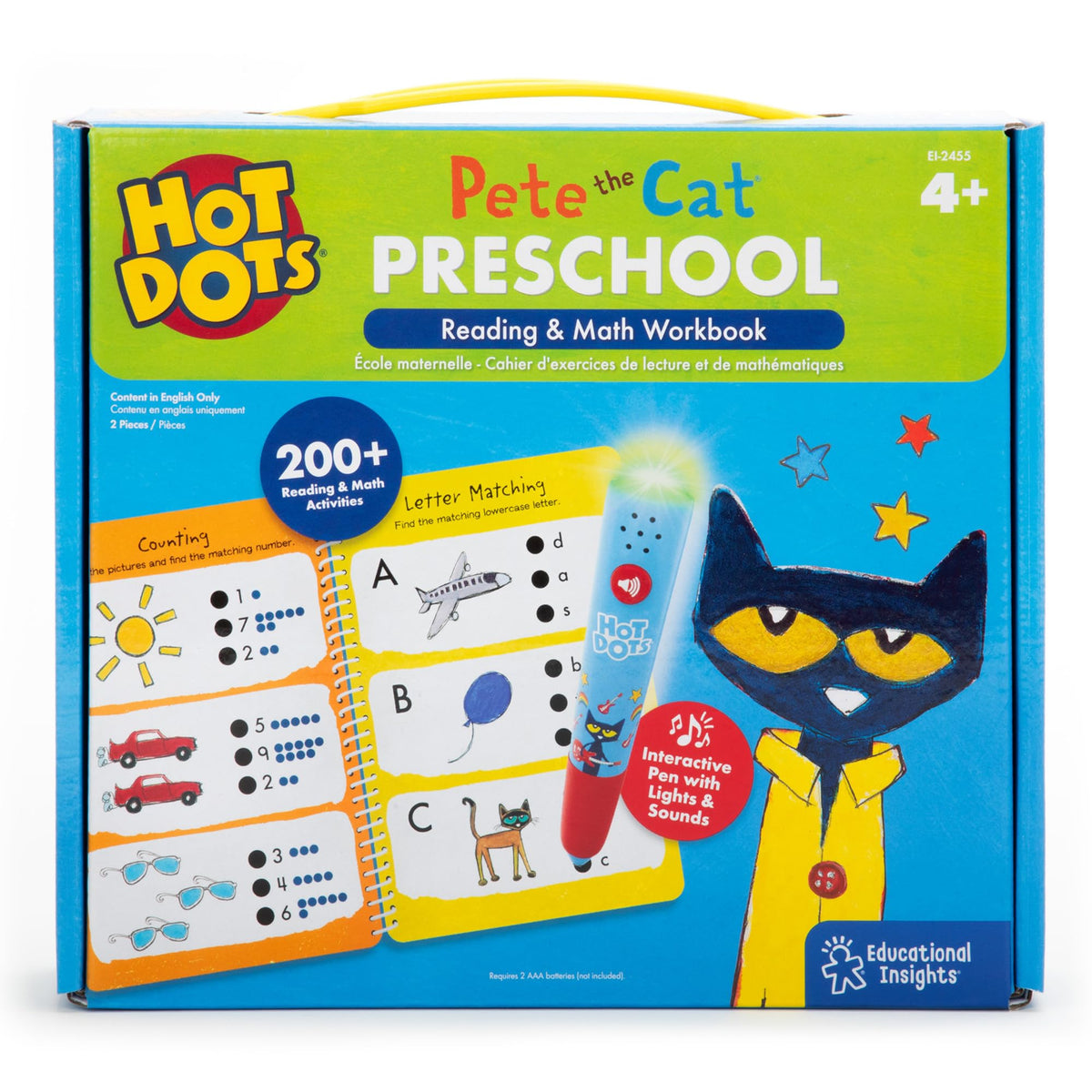 Includes Pete the Cat Hot Dots Pen and batteries for immediate start.