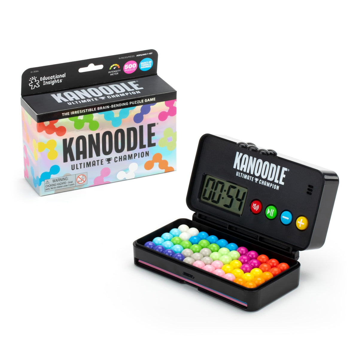 Educational Insights Kanoodle Ultimate Champion puzzle pieces for portable brain games and travel.