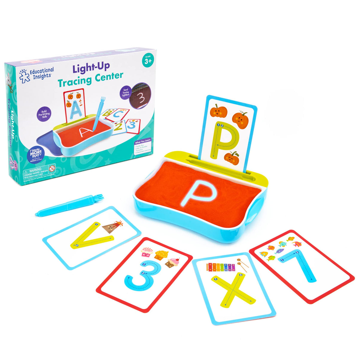 Educational Insights light-up tracing center tray glows to guide writing practice