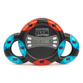 Educational Insights Multiplication Slam handheld device front view for on-the-go math practice