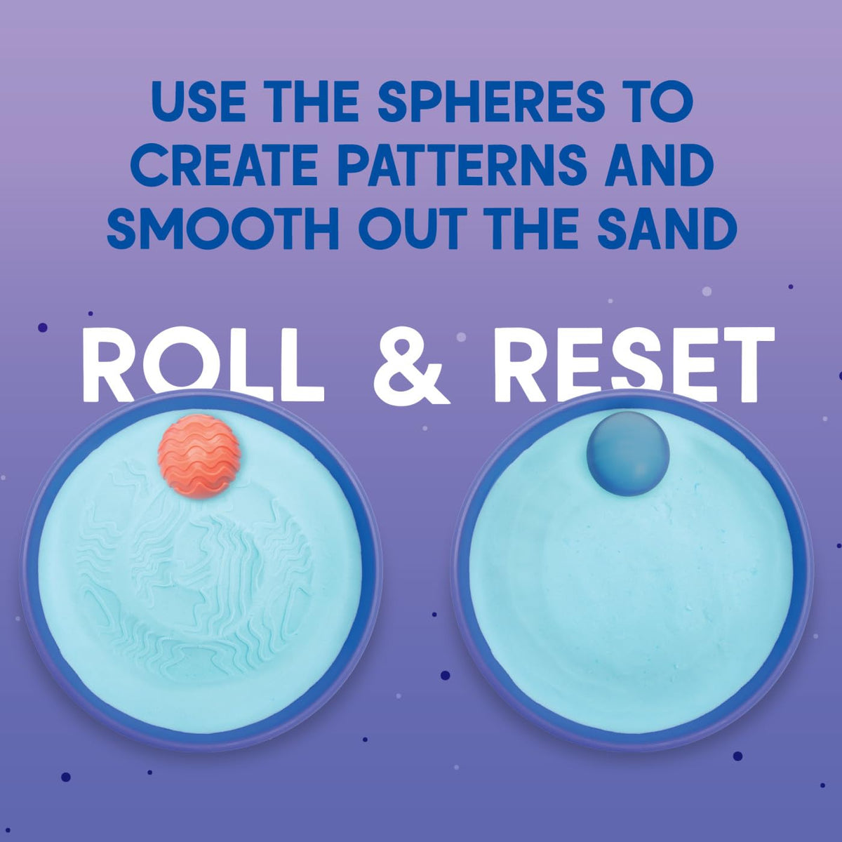 Educational Insights Playfoam Sand Sensory Spheres patterned spheres encourage soothing pattern tracing.