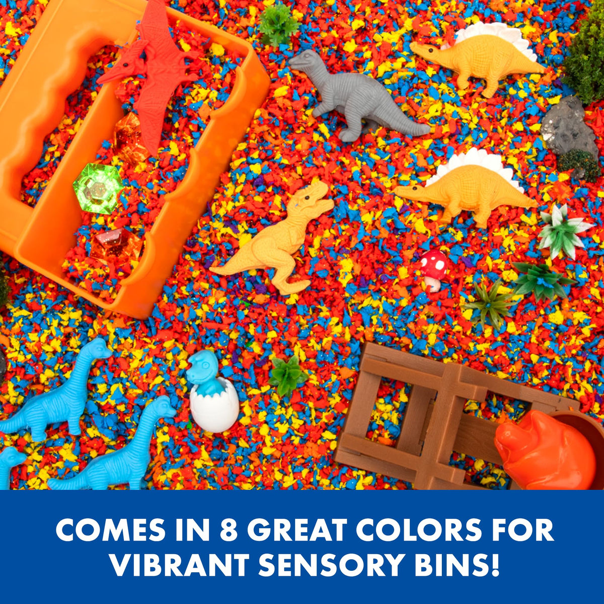 Educational Insights Pluffle Mini 8-Pack sensory-bin use promotes imagination and fine motor skills.