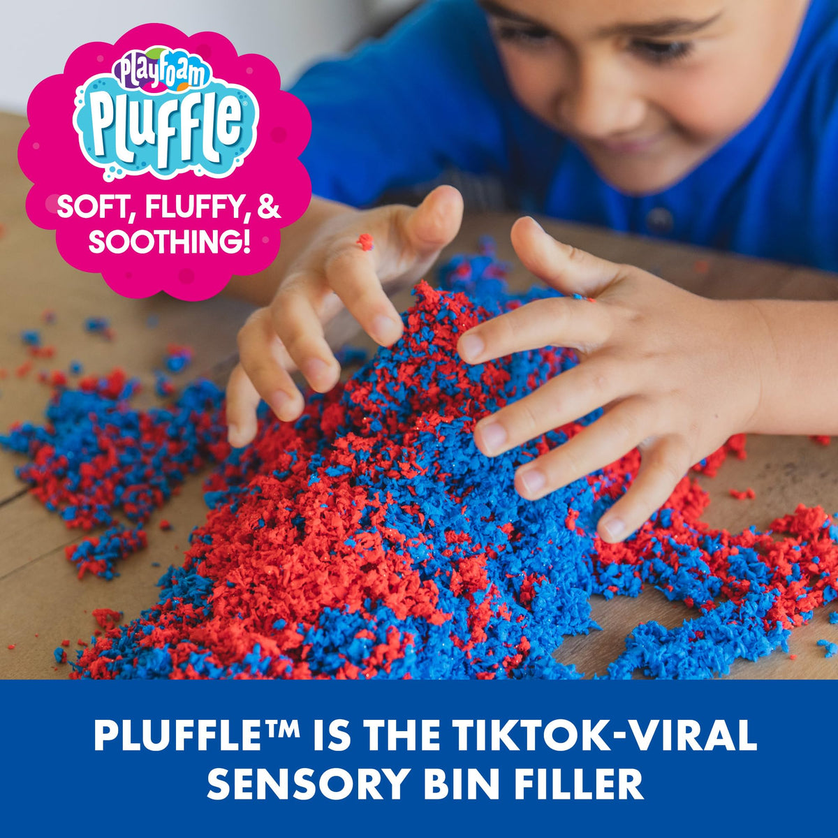 Close-up of Educational Insights Pluffle texture showing fluffy, squishy material