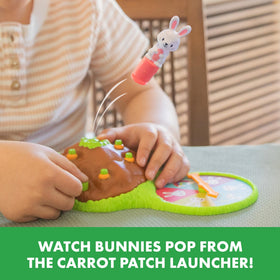 Educational Insights Pop Pop Bunny Hop carrot patch launcher in action