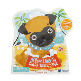 Educational Insights Shelby's Snack Shack game board, beach scene promoting early math practice.