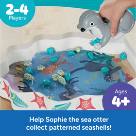 Educational Insights Sophie's Seashell Scramble Sophie Squeezer improves grasp and shell-picking speed.