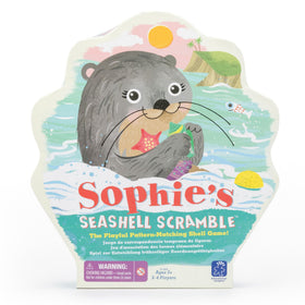 Educational Insights Sophie's Seashell Scramble spinner enhances pattern recognition and fine motor skills.