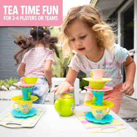 Educational Insights Teacup Pile-Up challenge card guiding sequence and speed in play