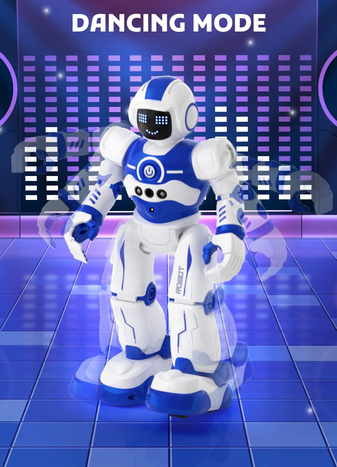EduCuties robot toy LED eyes light up during movement