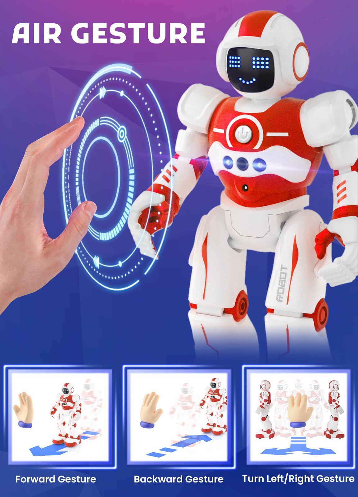 EduCuties programmable robot showcasing multiple actions for creative storytelling.