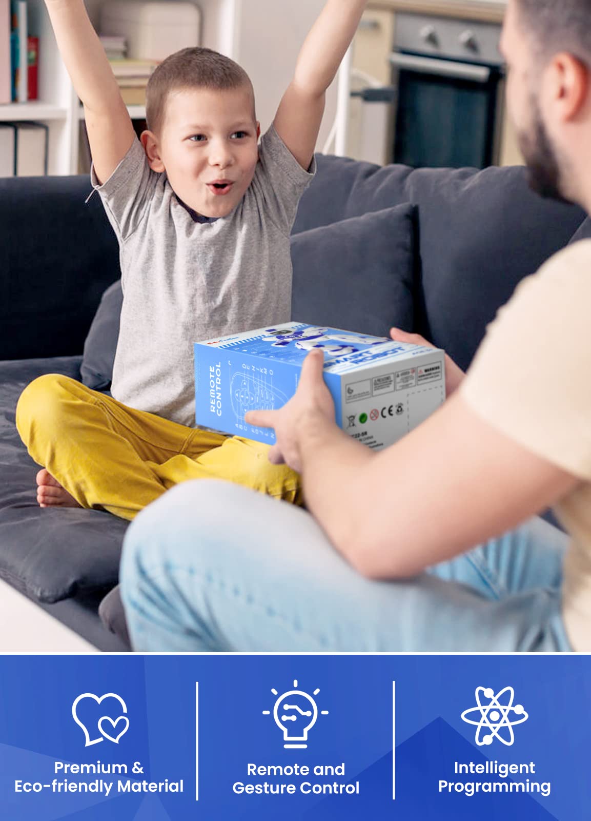 EduCuties robot size fits desks and shelves for easy display.